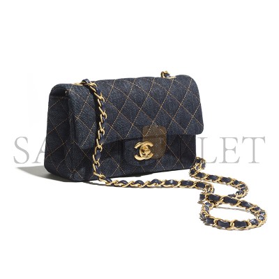 CHANEL MASTER 26P DENIM MINI CLASSIC FLAP BAG A69900 (20*14*8cm)